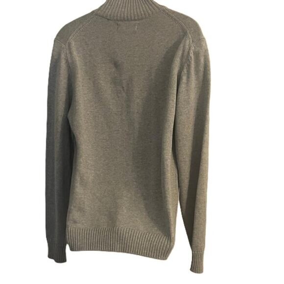 FIVE FOUR Mens Grey Button Front Mock Neck Sweater Size M - Picture 3 of 6